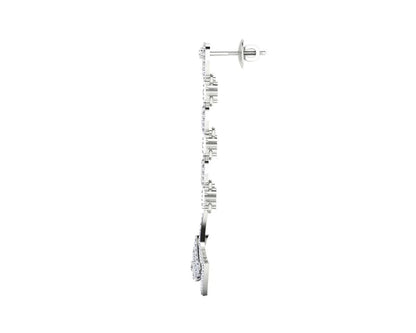 Rosa Long diamond dangle earrings in gold - Jewelslane