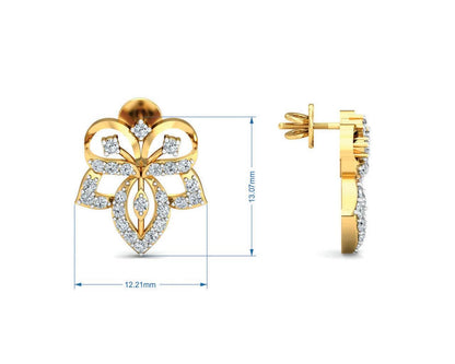 Ruhi Diamond Earrings in Gold - Jewelslane