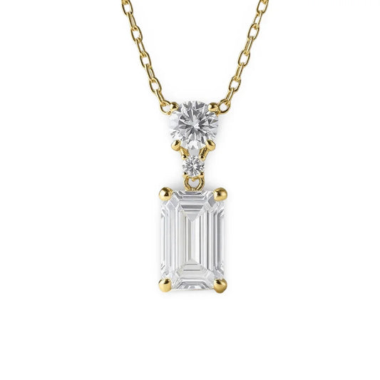 Rya Emerald Cut Lab Diamond Pendant Necklace - Jewelslane