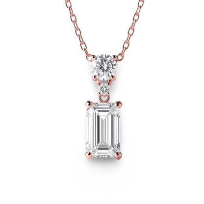 Rya Emerald Cut Lab Diamond Pendant Necklace - Jewelslane