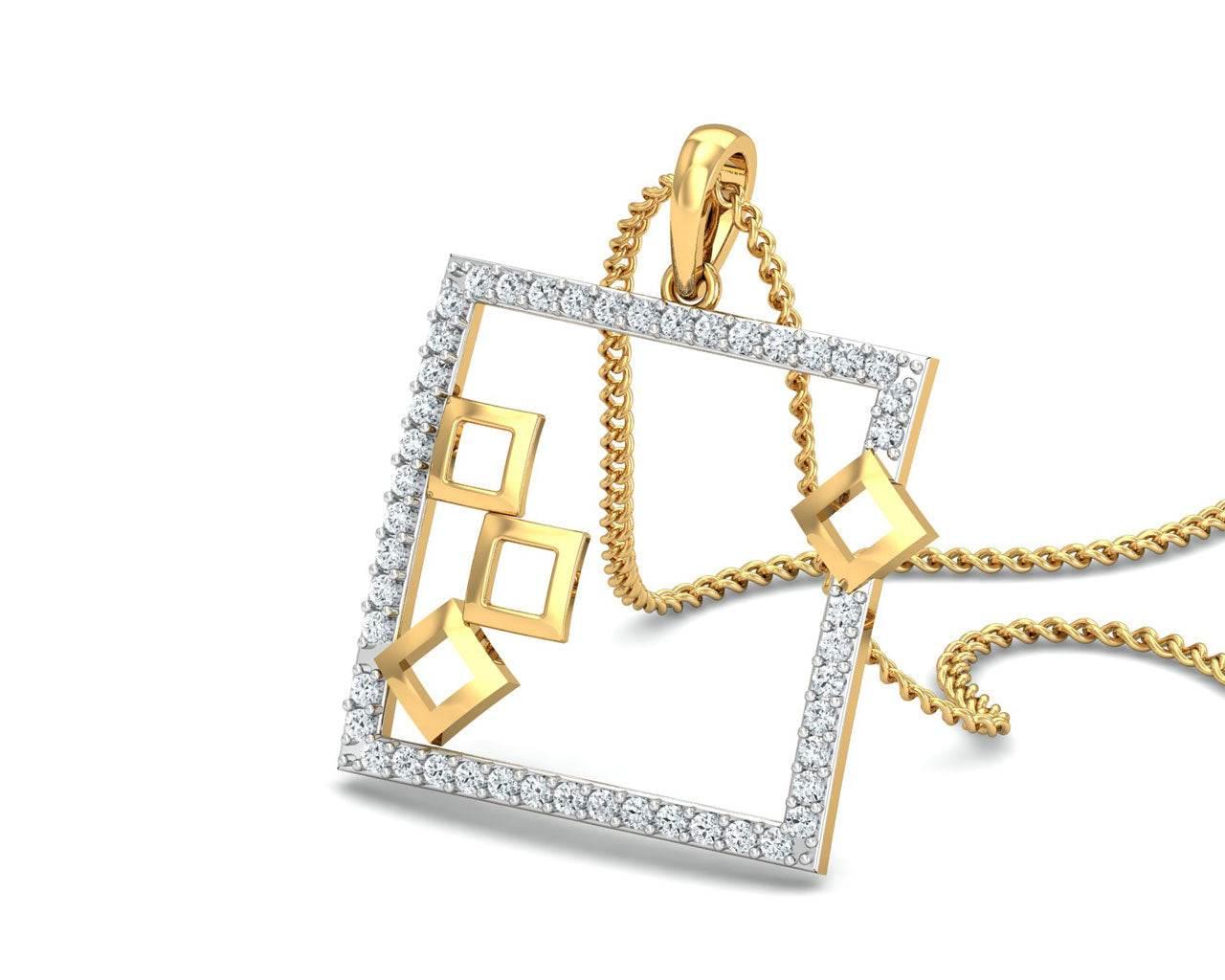 Sabina Diamond Pendant in Gold - Jewelslane