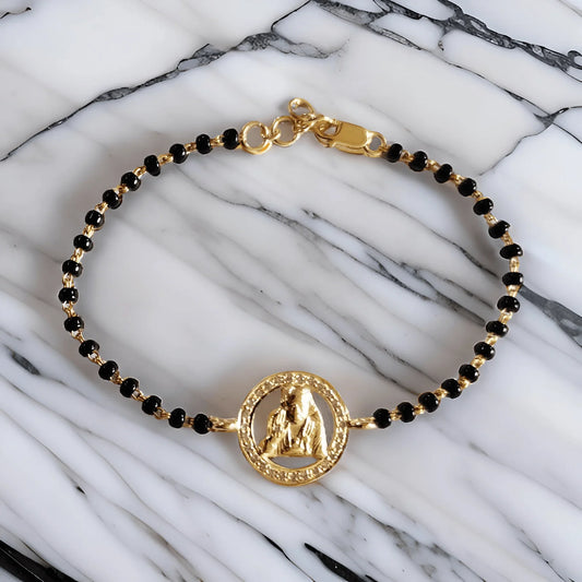 Sai Ram Bracelet with Diamonds on Mangalsutra chain - Jewelslane