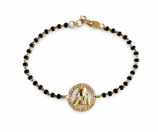 Sai Ram Bracelet with Diamonds on Mangalsutra chain - Jewelslane