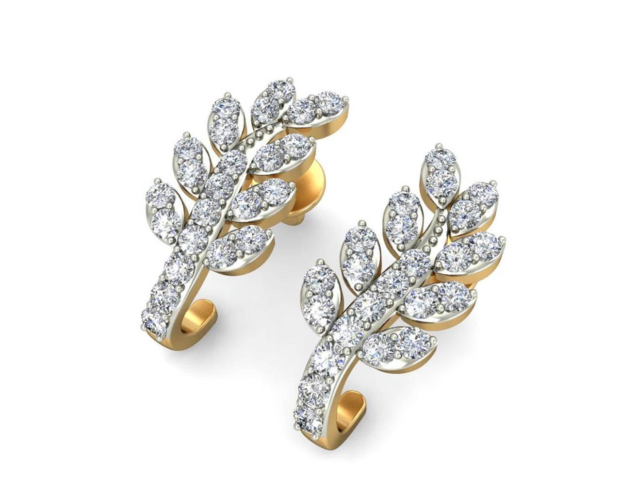 Sain Diamond Earring Half Balis in Gold - Jewelslane