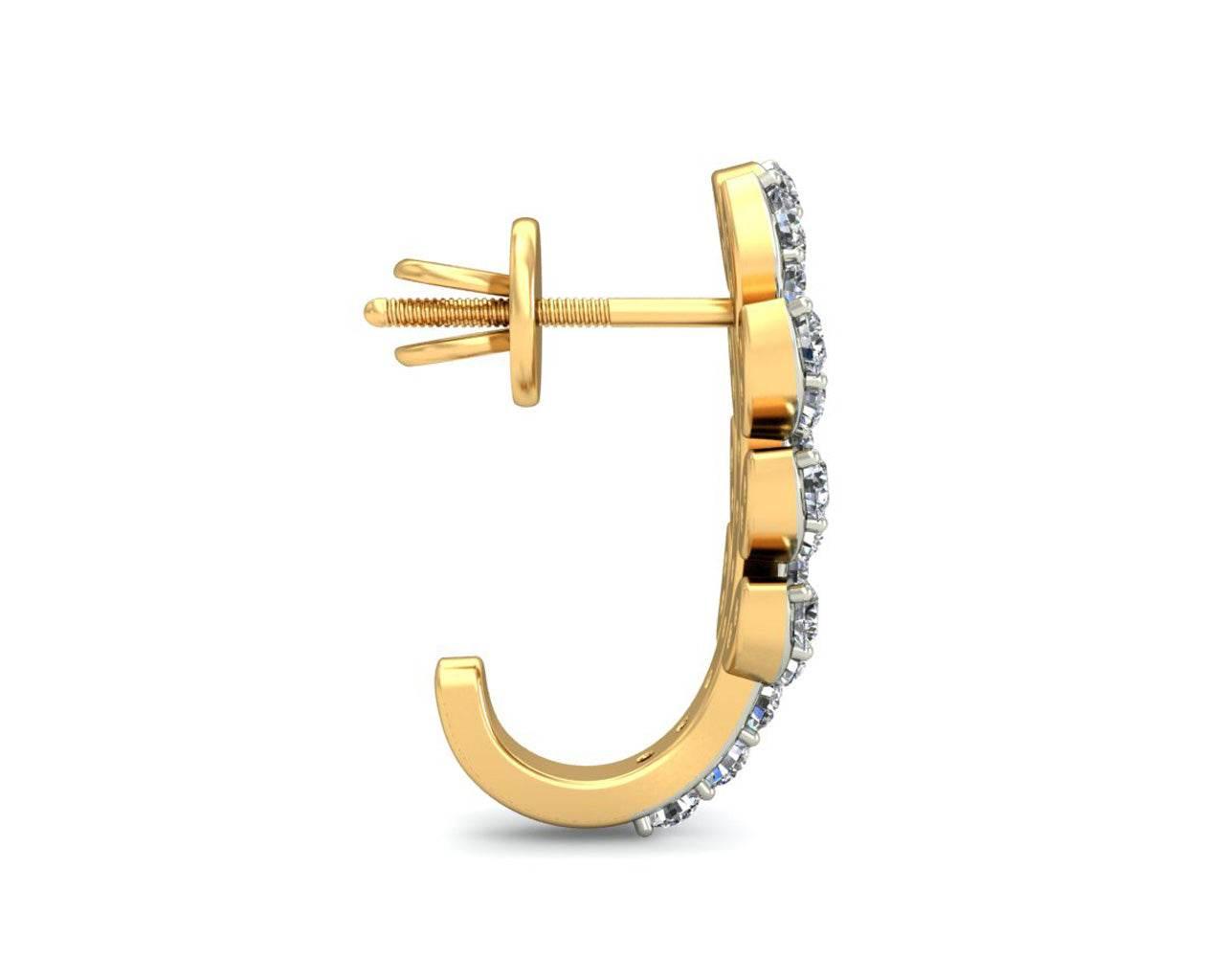 Sain Diamond Earring Half Balis in Gold - Jewelslane