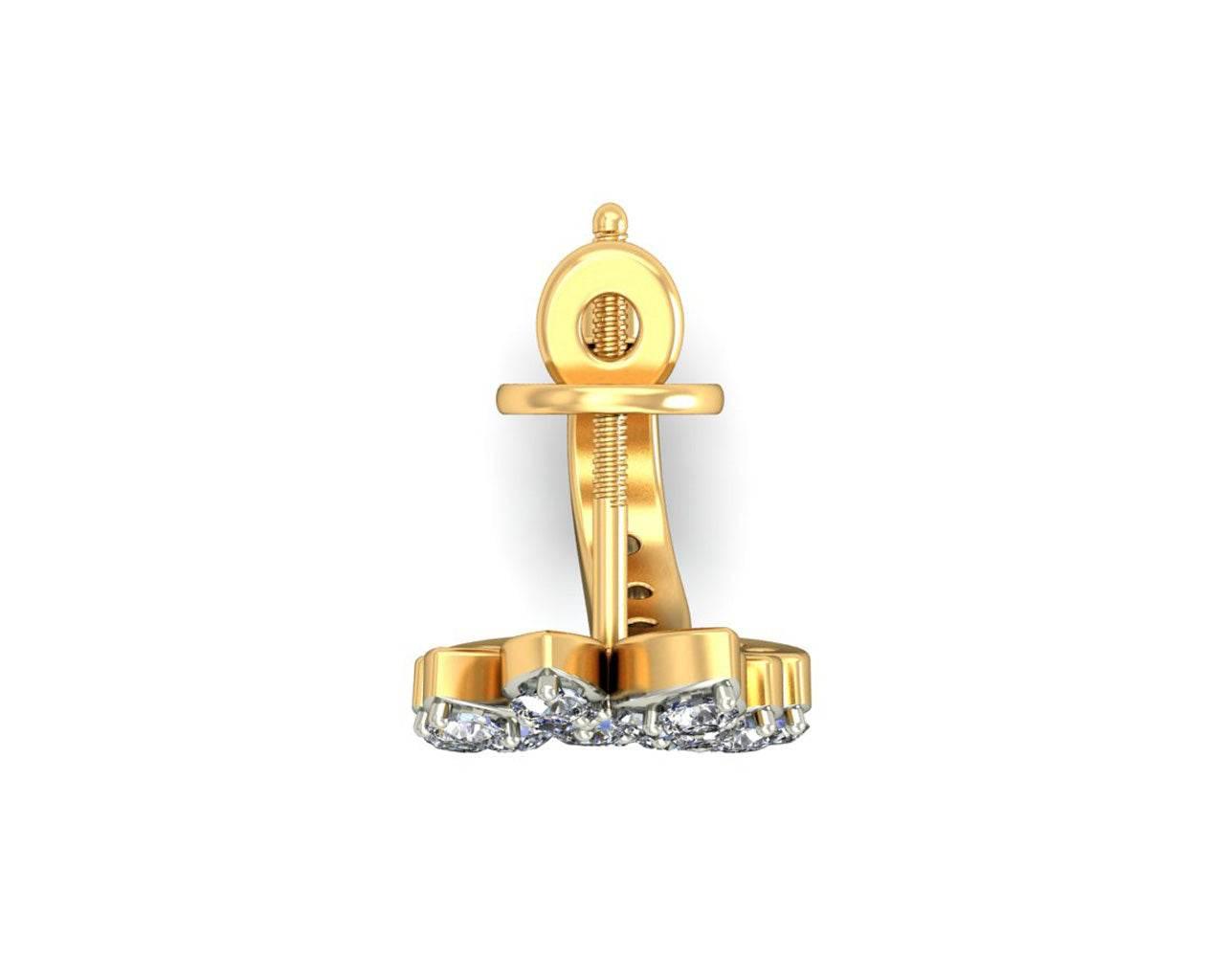 Sain Diamond Earring Half Balis in Gold - Jewelslane