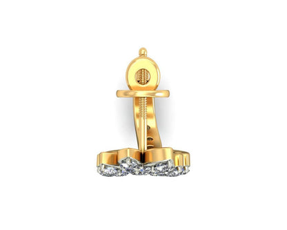 Sain Diamond Earring Half Balis in Gold - Jewelslane
