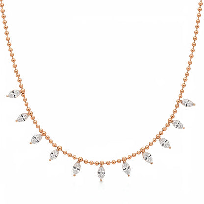 Sam Lab Grown Marquee Shape Floating Diamonds Necklace - Jewelslane