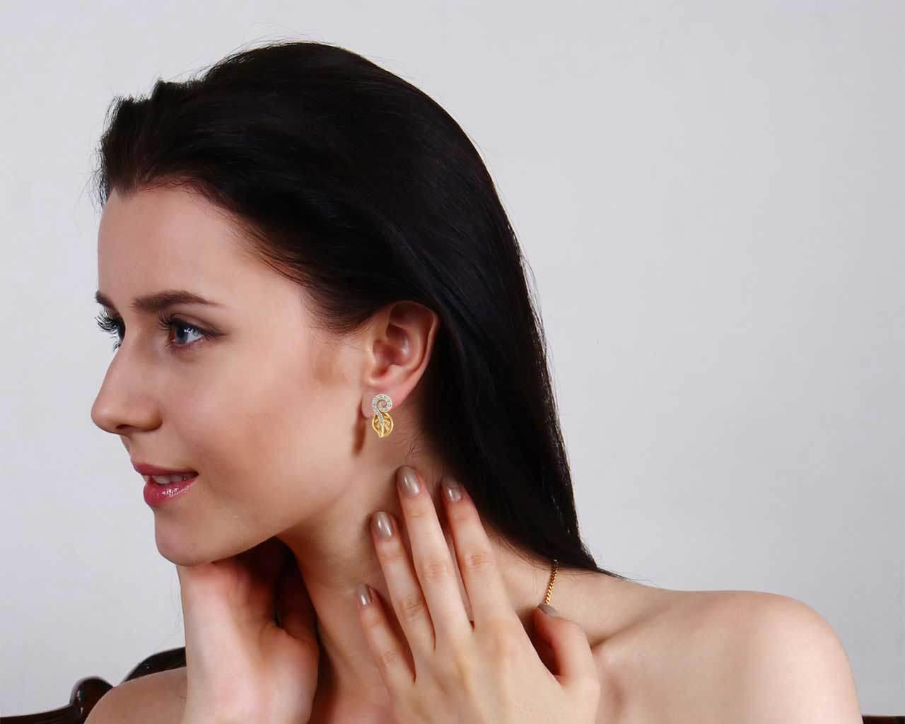 Sama Designer Diamond Earrings in gold - Jewelslane