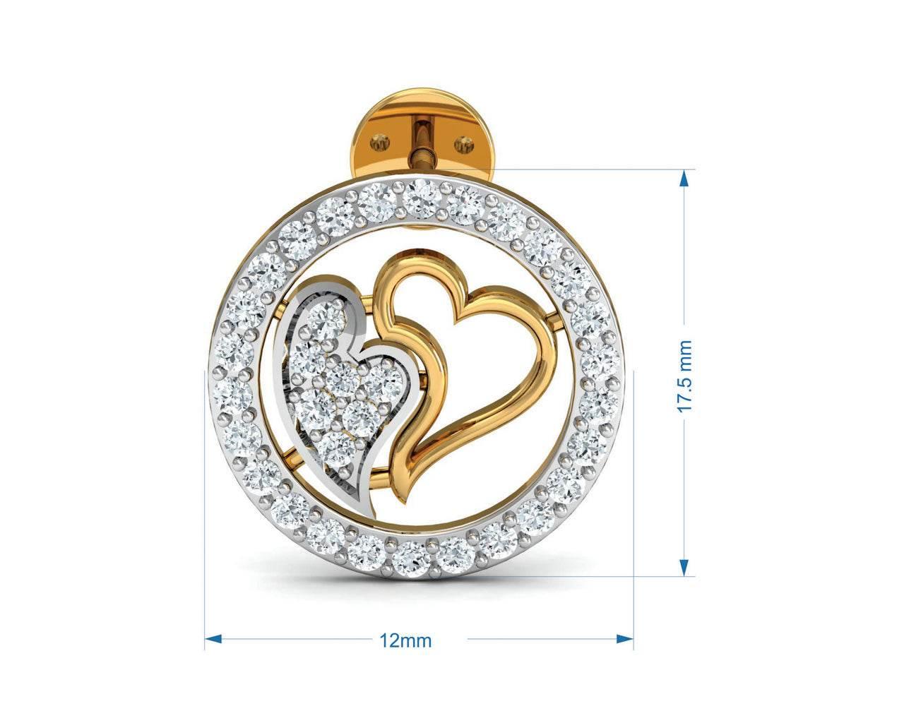 Samra Diamond Heart Earrings in Gold - Jewelslane