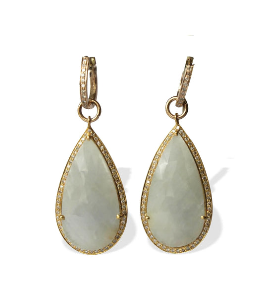 White Sapphire & Diamond Earrings - Jewelslane