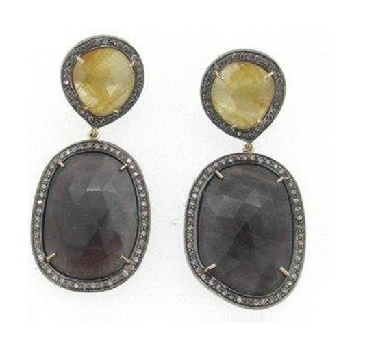 Multi Sapphire Victorian Earring - Jewelslane