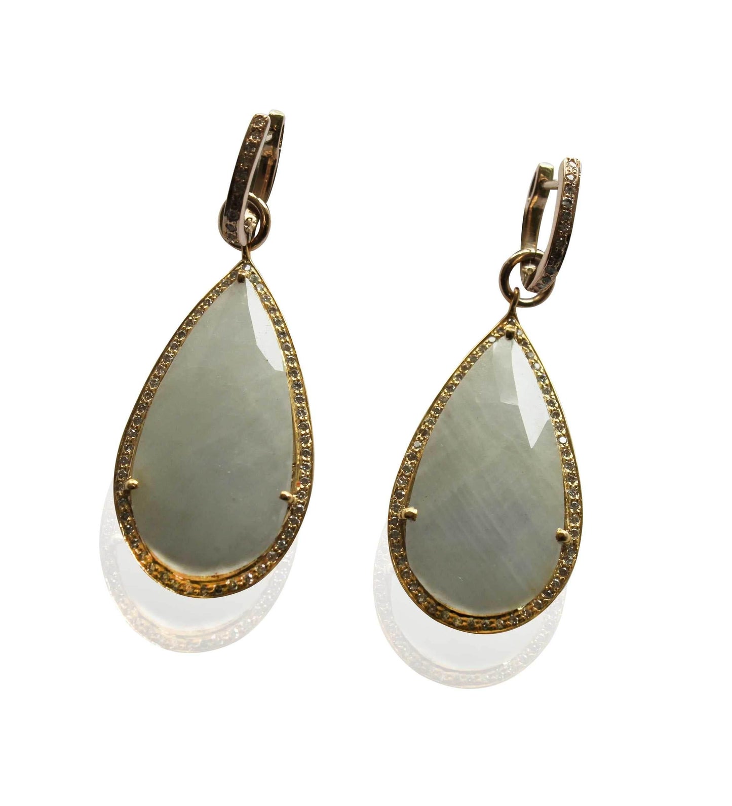 White Sapphire & Diamond Earrings - Jewelslane