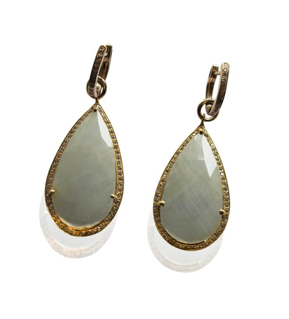White Sapphire & Diamond Earrings - Jewelslane