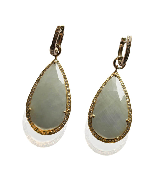 White Sapphire & Diamond Earrings - Jewelslane