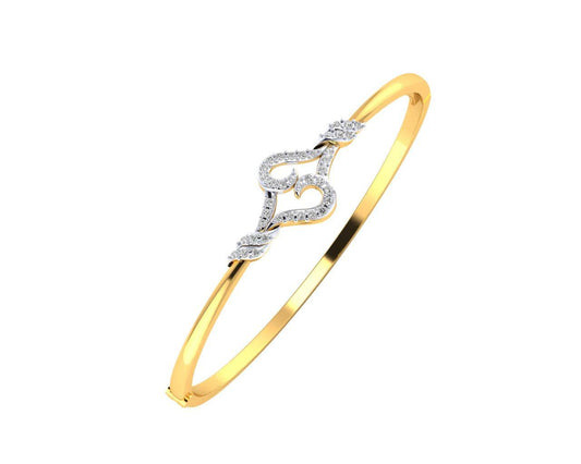 Sara Diamond Bangle For Daily wear in Gold - Jewelslane