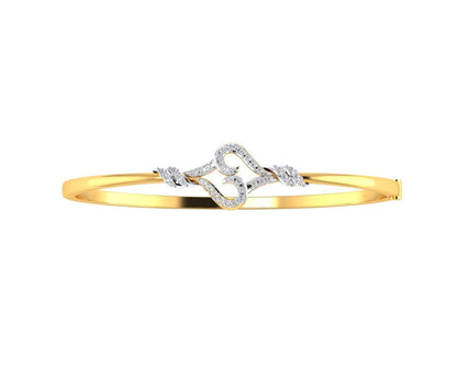 Sara Diamond Bangle For Daily wear in Gold - Jewelslane