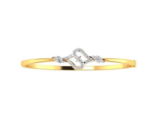 Sara Diamond Bangle For Daily wear in Gold - Jewelslane