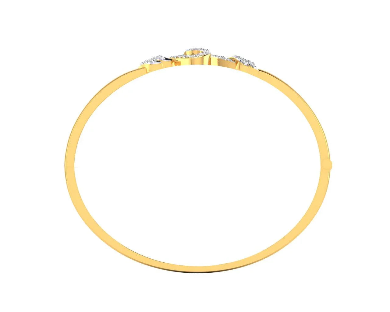 Sara Diamond Bangle For Daily wear in Gold - Jewelslane