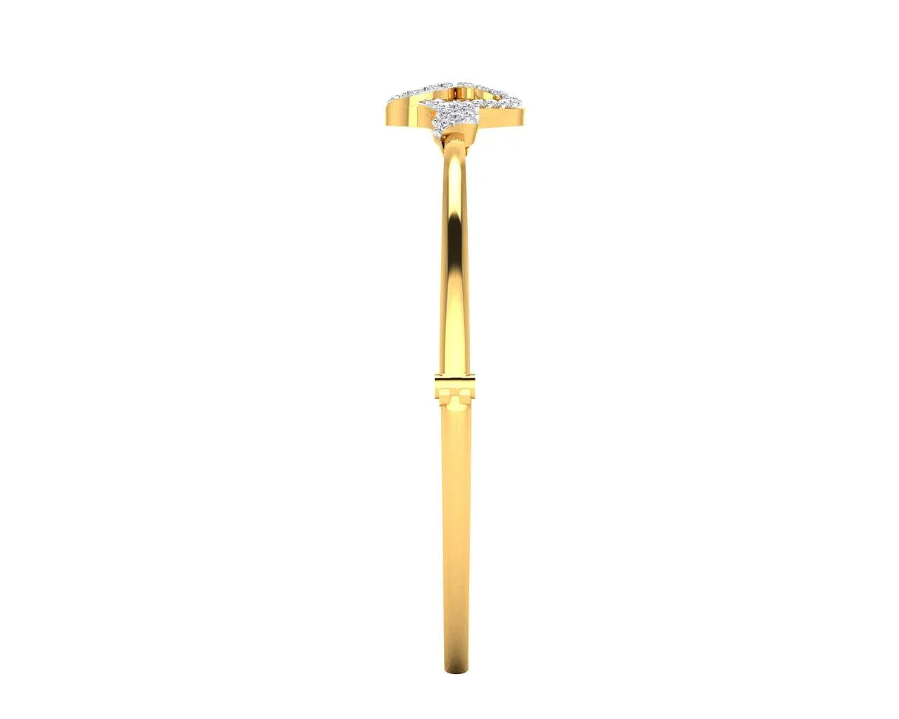 Sara Diamond Bangle For Daily wear in Gold - Jewelslane