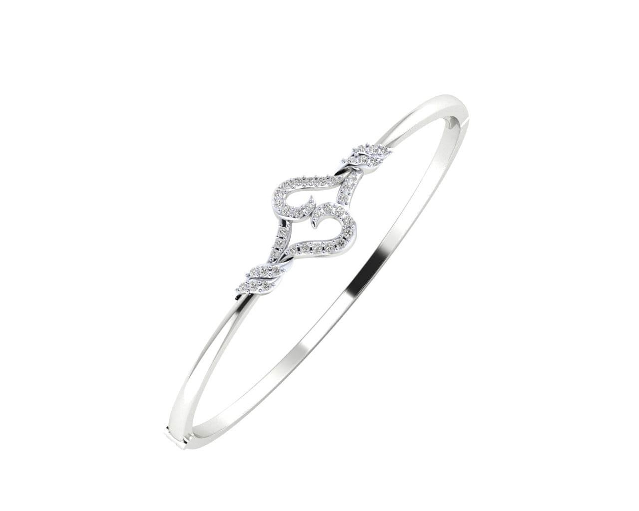 Sara Diamond Bangle For Daily wear in Gold - Jewelslane