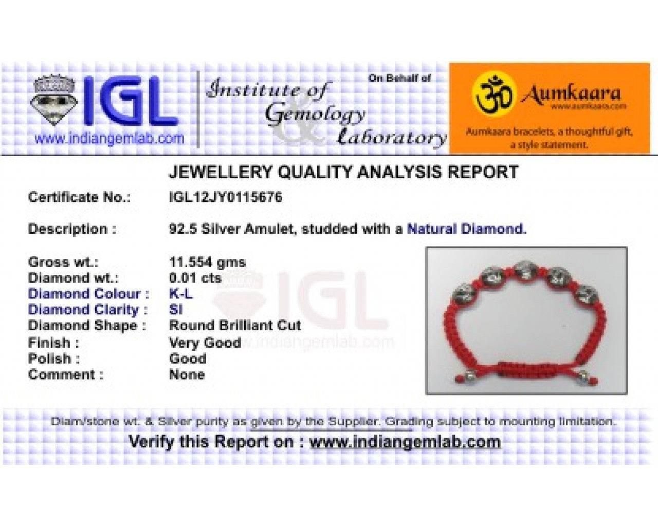 Om Sai Ram Mantra Bracelet in Silver with Diamond - Jewelslane