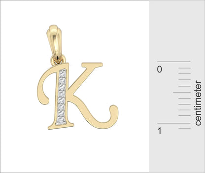 Gold Alphabet K charm - Jewelslane