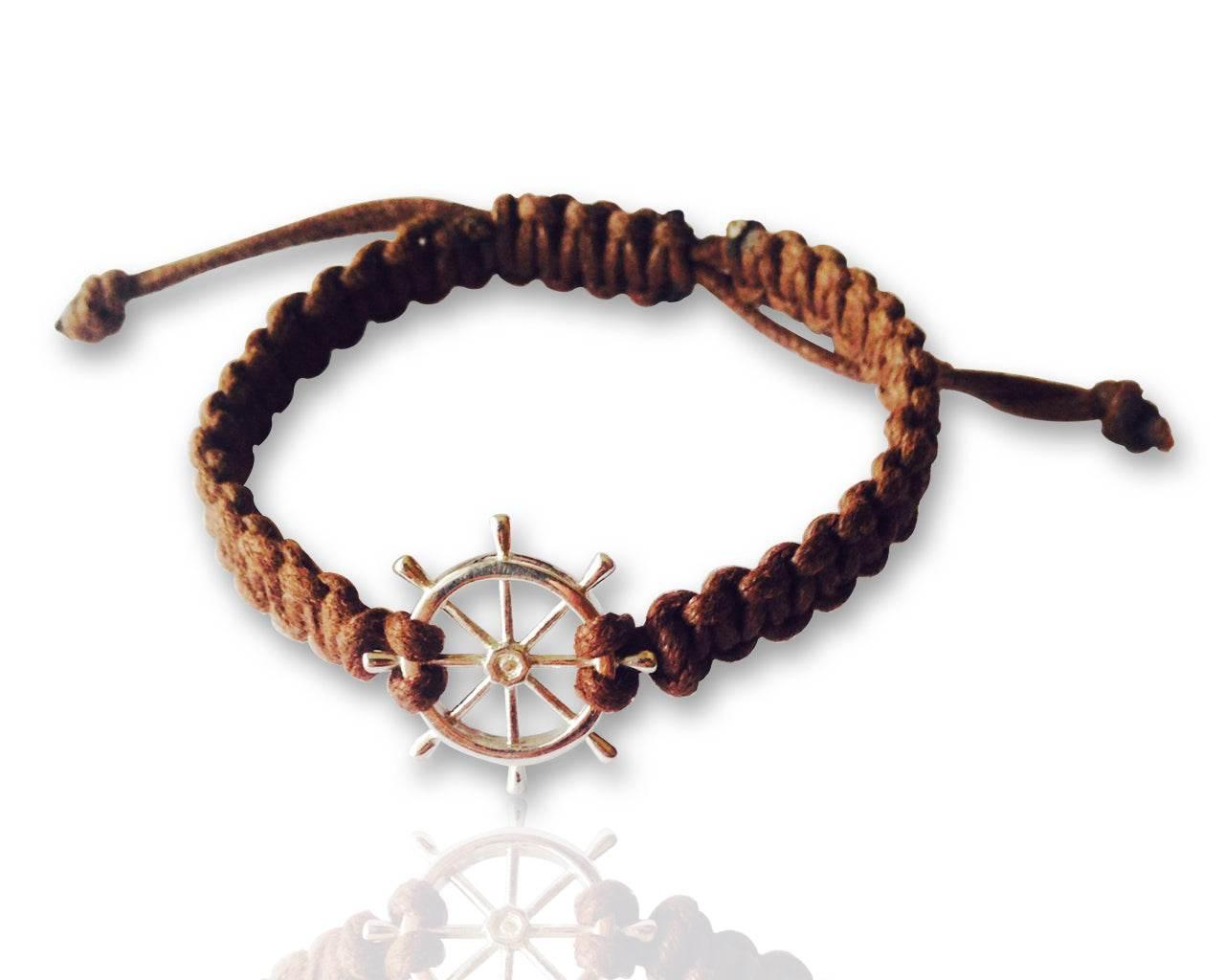 Ship Wheel Charm in Silver - Jewelslane