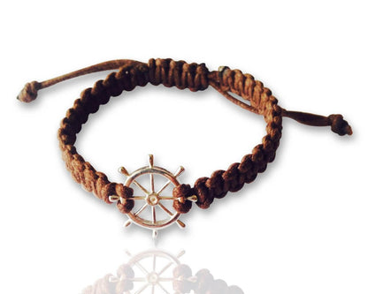 Ship Wheel Charm in Silver - Jewelslane