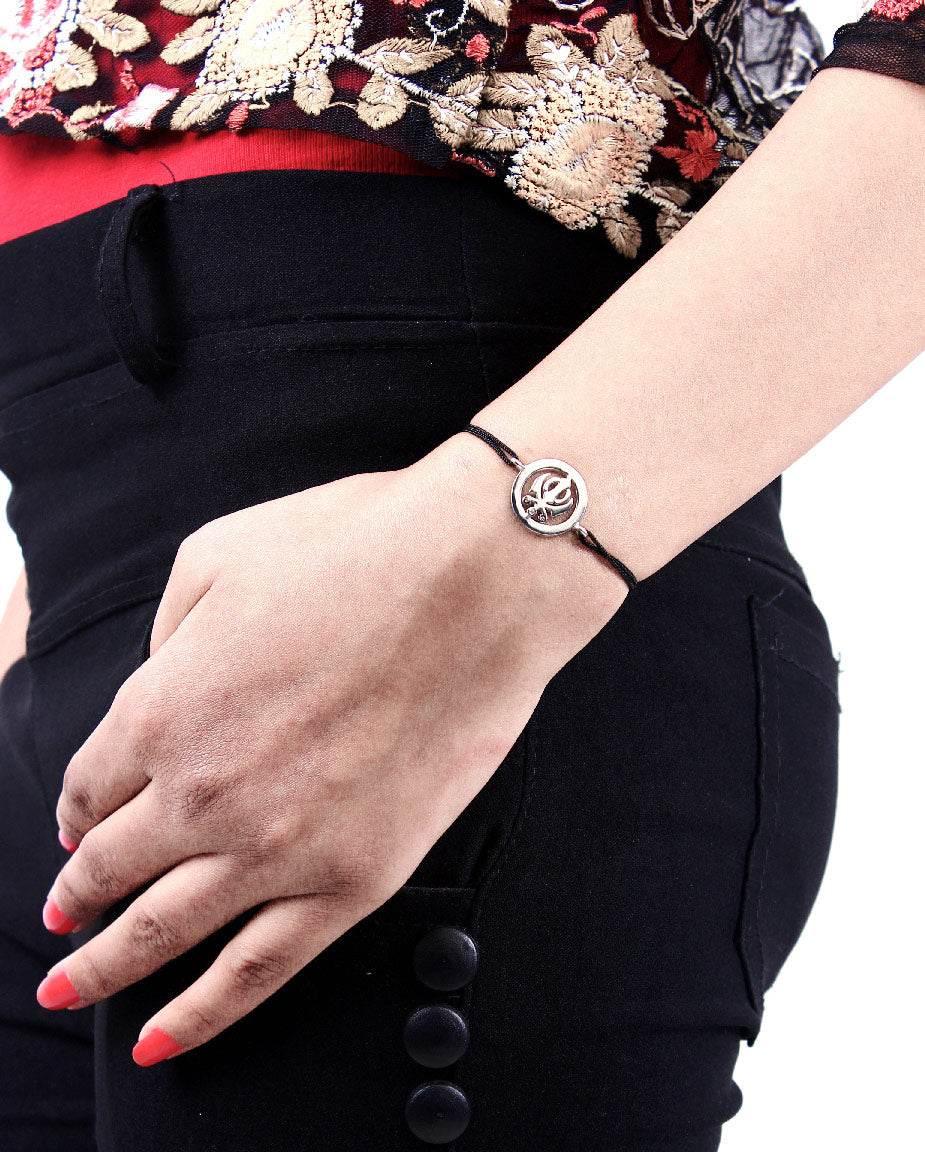 Khanda Bracelet in Silver 18 mm - Jewelslane