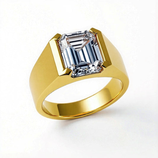 Silas Emerald Cut Lab Diamond Ring for Men - Jewelslane
