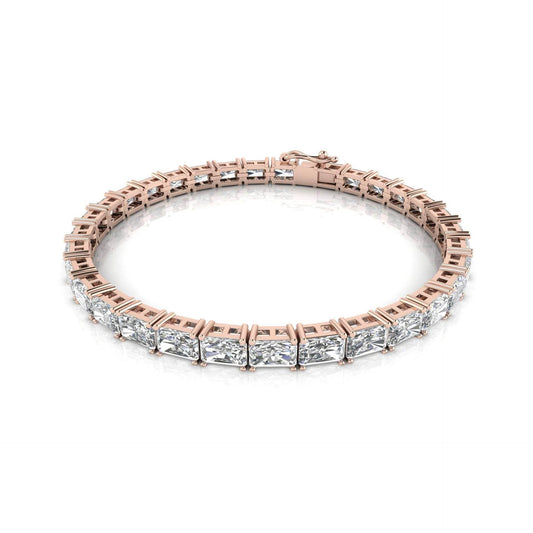 Sonya Radiant cut Lab Grown solitaire diamonds tennis bracelet in gold - Jewelslane