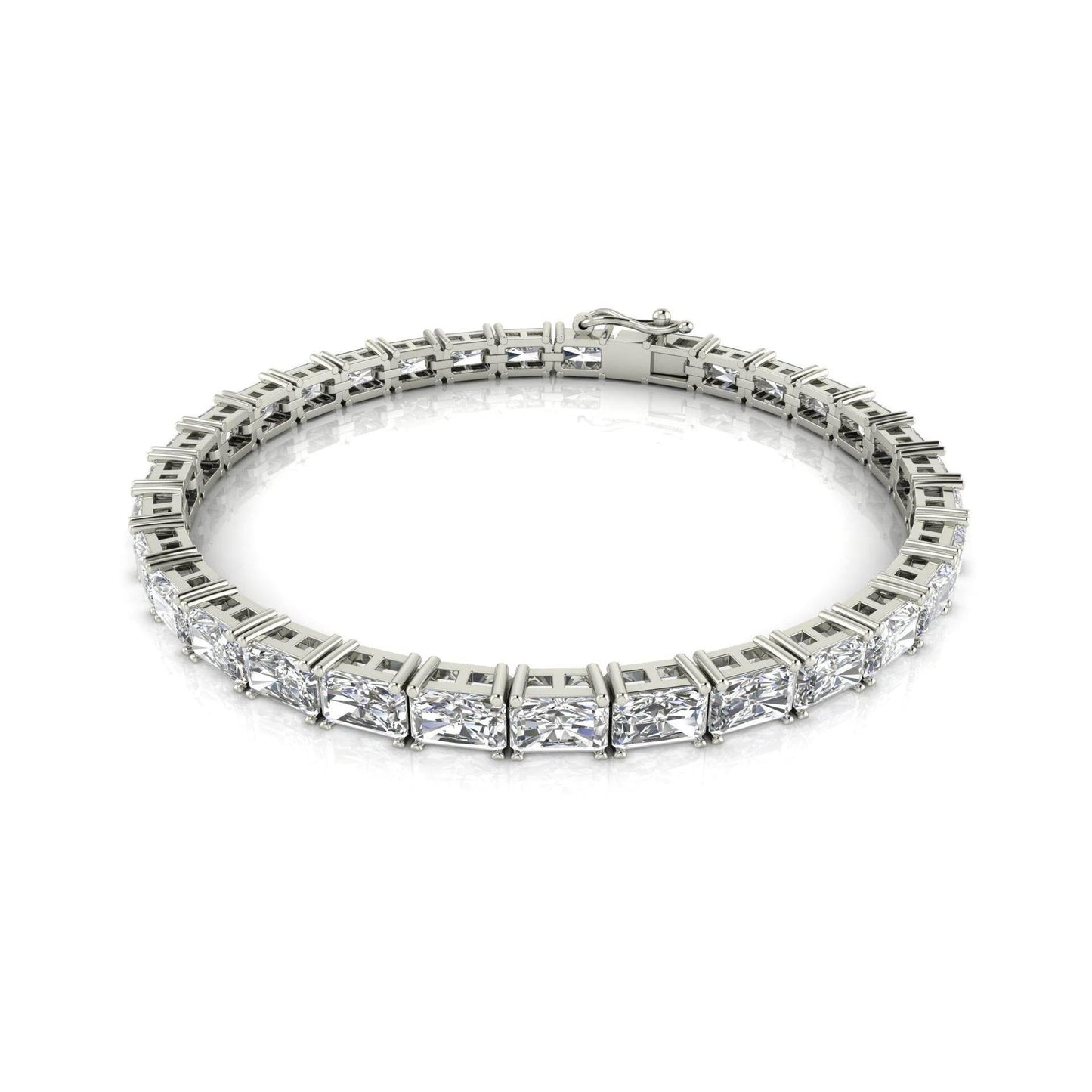 Sonya Radiant cut Lab Grown solitaire diamonds tennis bracelet in gold - Jewelslane