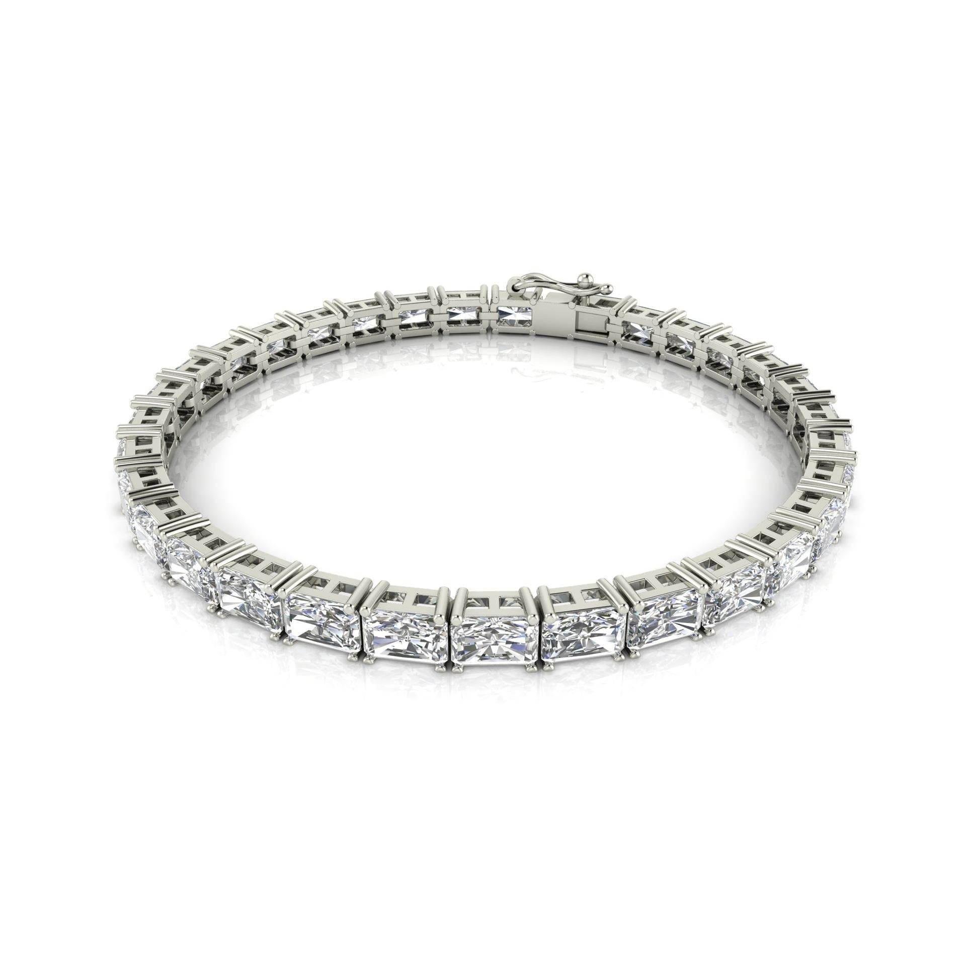 Sonya Radiant cut Lab Grown solitaire diamonds tennis bracelet in gold - Jewelslane