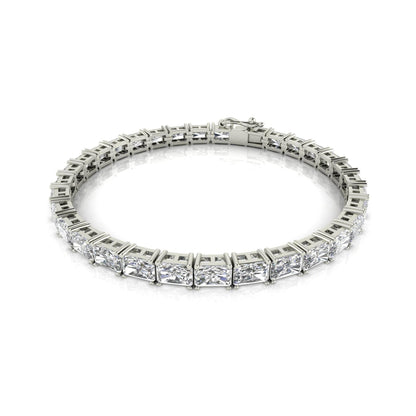 Sonya Radiant cut Lab Grown solitaire diamonds tennis bracelet in gold - Jewelslane