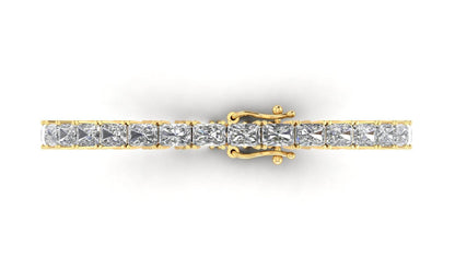 Sonya Radiant cut Lab Grown solitaire diamonds tennis bracelet in gold - Jewelslane