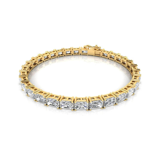 Sonya Radiant cut Lab Grown solitaire diamonds tennis bracelet in gold - Jewelslane