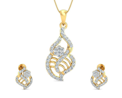 Sophia Diamond Gold Pendant Set - Jewelslane