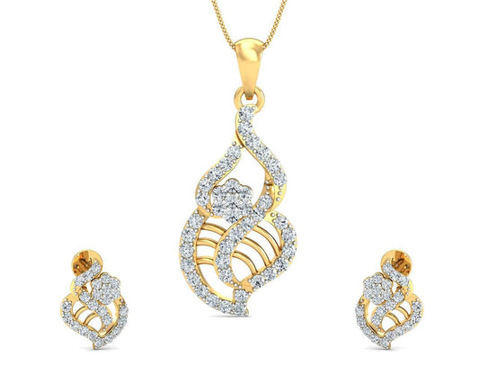 Sophia Diamond Gold Pendant Set - Jewelslane