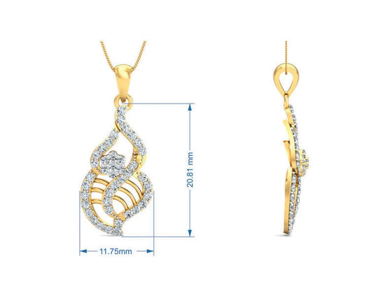 Sophia Diamond Gold Pendant Set - Jewelslane