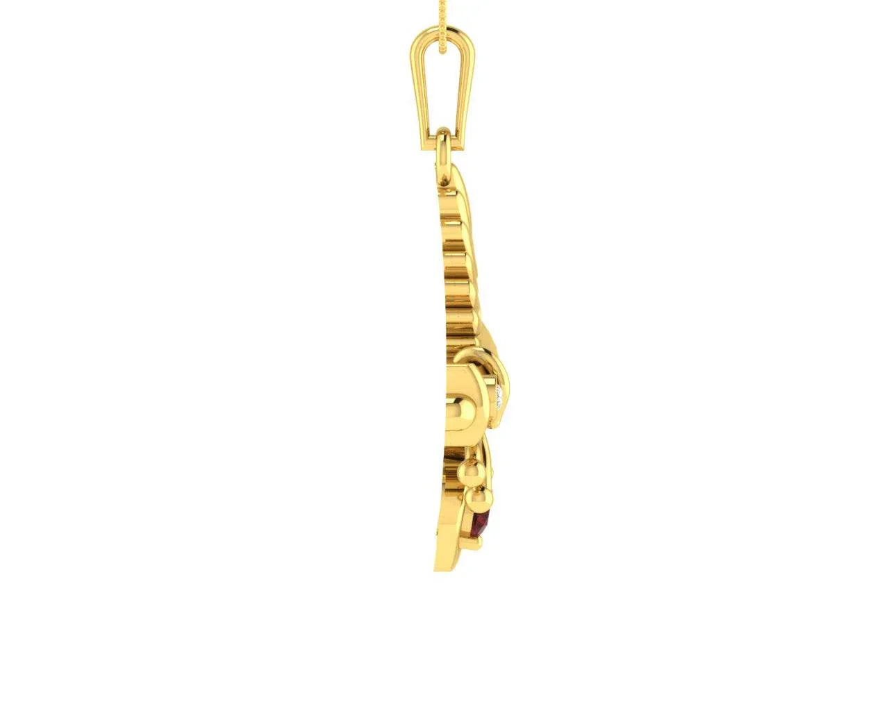Sri Krishna Ethereal Gold pendant with diamonds - Jewelslane