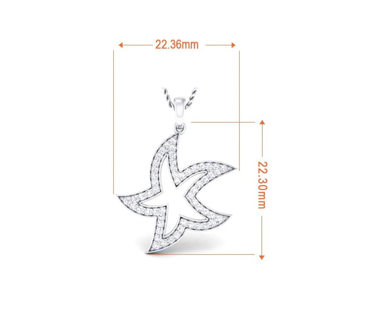 Stella Marina Diamond Pendant in 18k white gold - Jewelslane