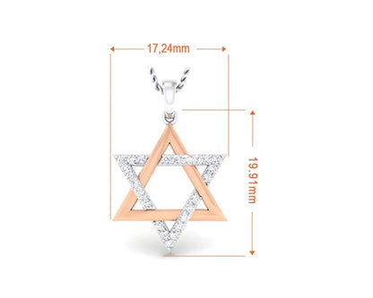 Stella Two Tone 18k Gold & Diamond Pendant for Girls - Jewelslane