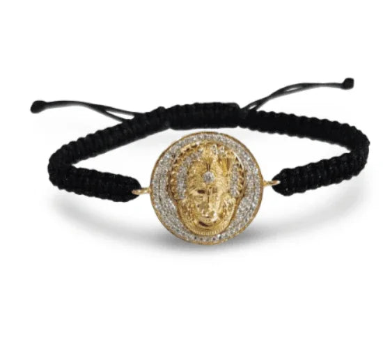 Stunning Hanuman Bracelet in Gold with Diamonds - Jewelslane