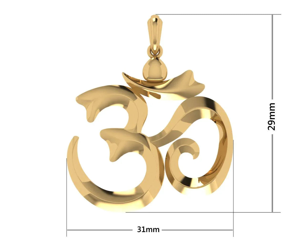 Stylish Om Gold Pendant - Jewelslane