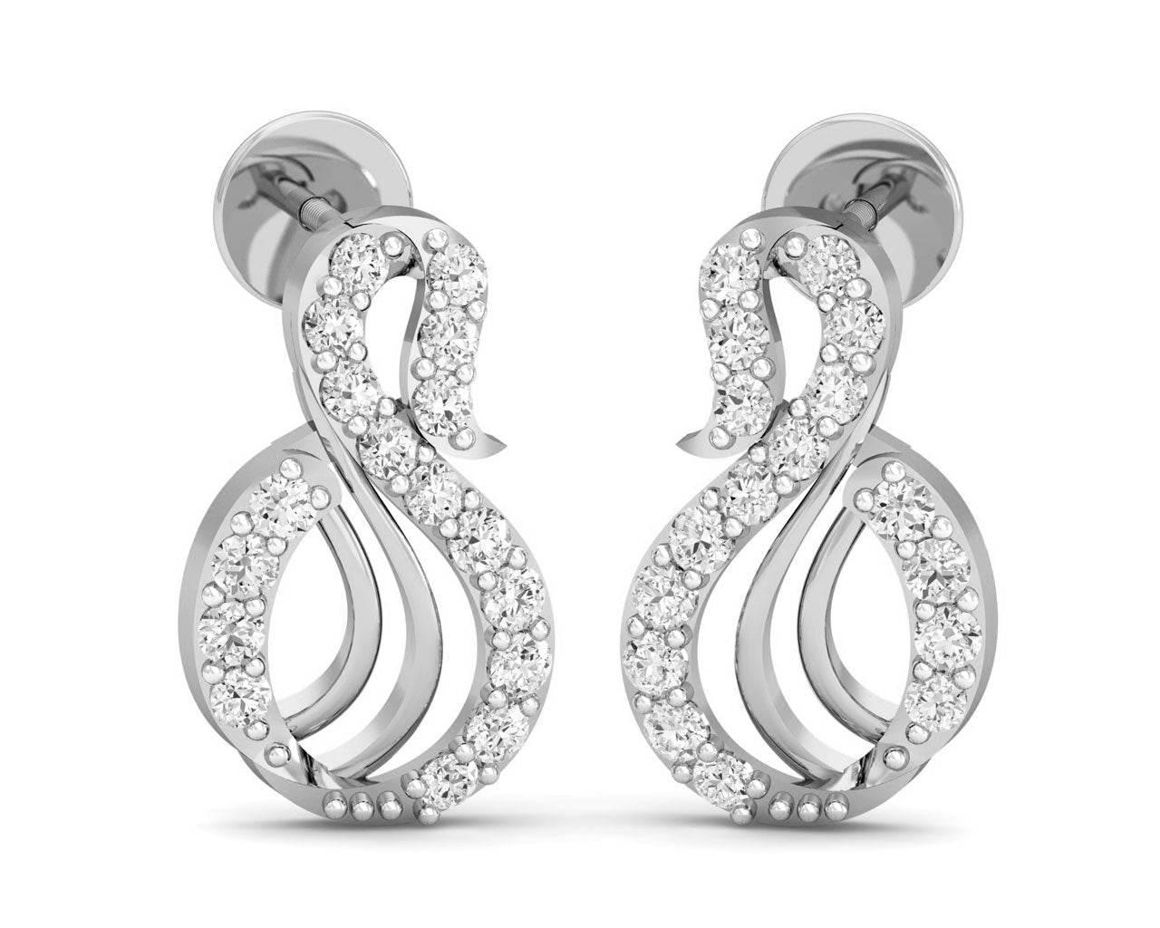 Swan Diamond Earrings - Jewelslane