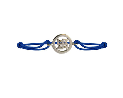 Swastika Bracelet in silver with diamonds on adjustable thread - Jewelslane