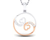 Syna Diamond hearts Pendant in two tone 18k gold - Jewelslane