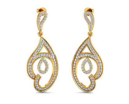 Tamira Long Diamond Earrings - Jewelslane