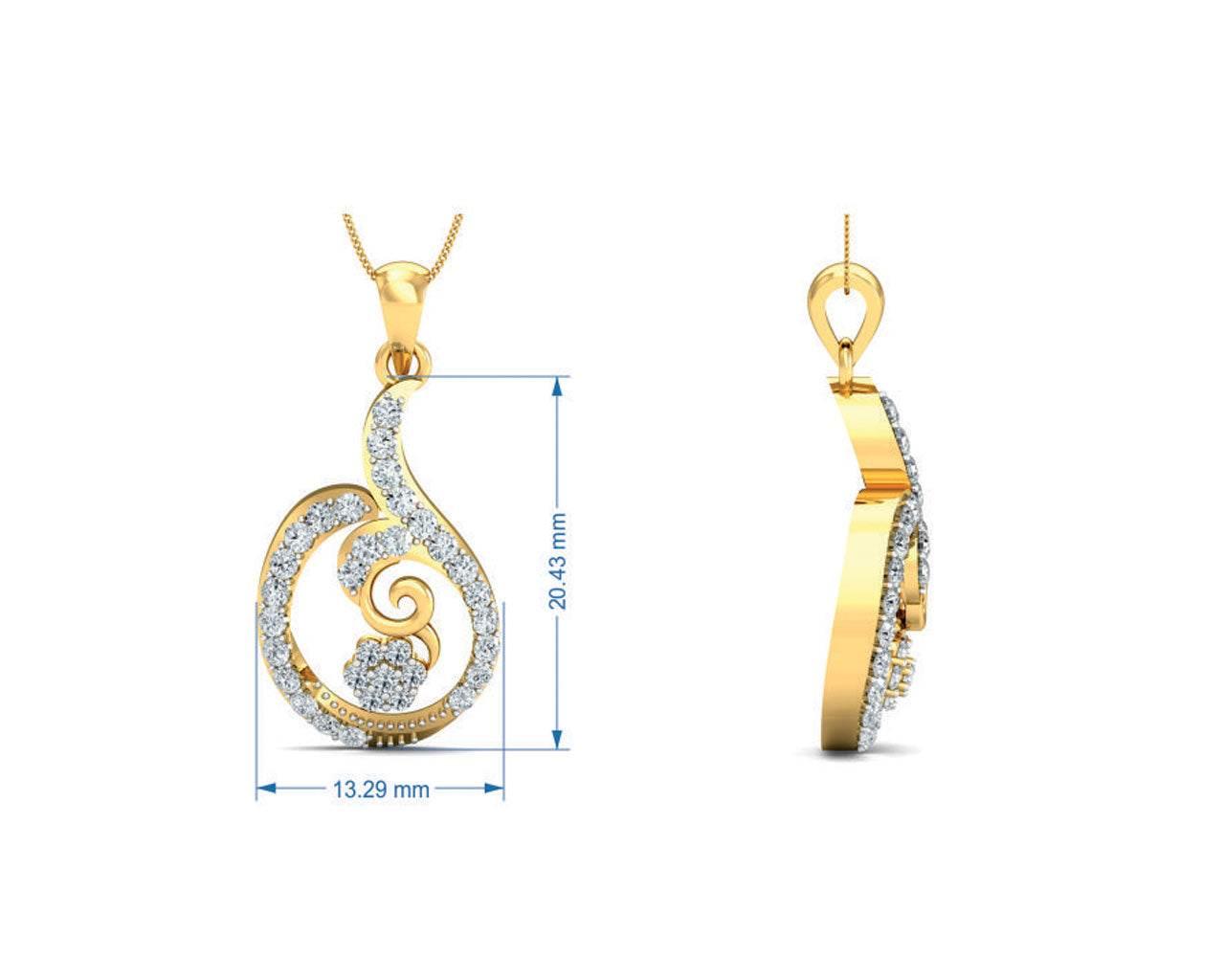 Tania Diamond Pendant Set in Gold - Jewelslane
